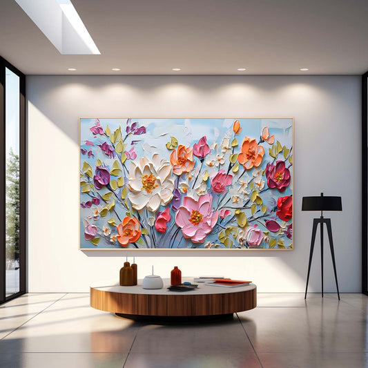 Blossom Symphony Blue Garden Painting