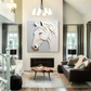 Majestic White Horse Textured Painting
