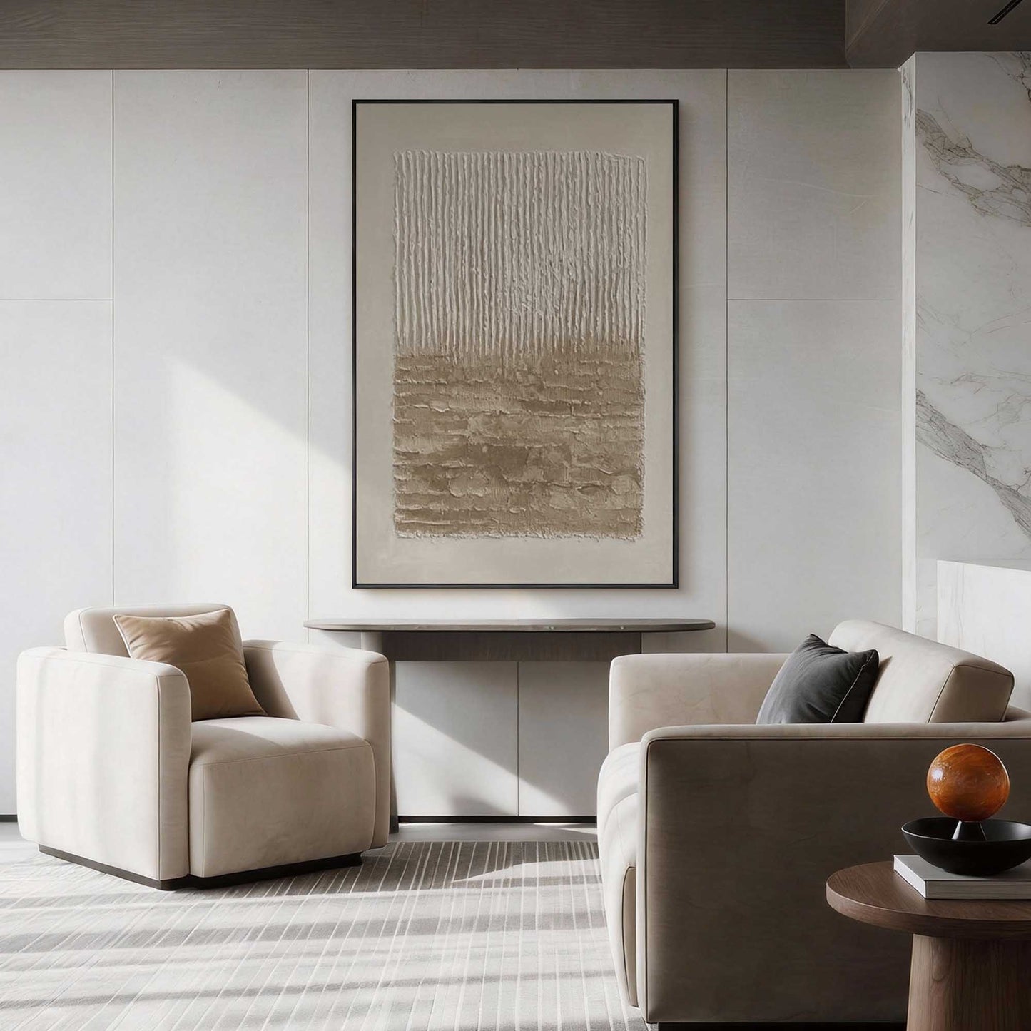 Neutral Cascade Wabi Sabi Canvas Art