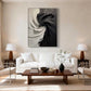 Monochrome Vortex 3D Impasto Abstract Painting