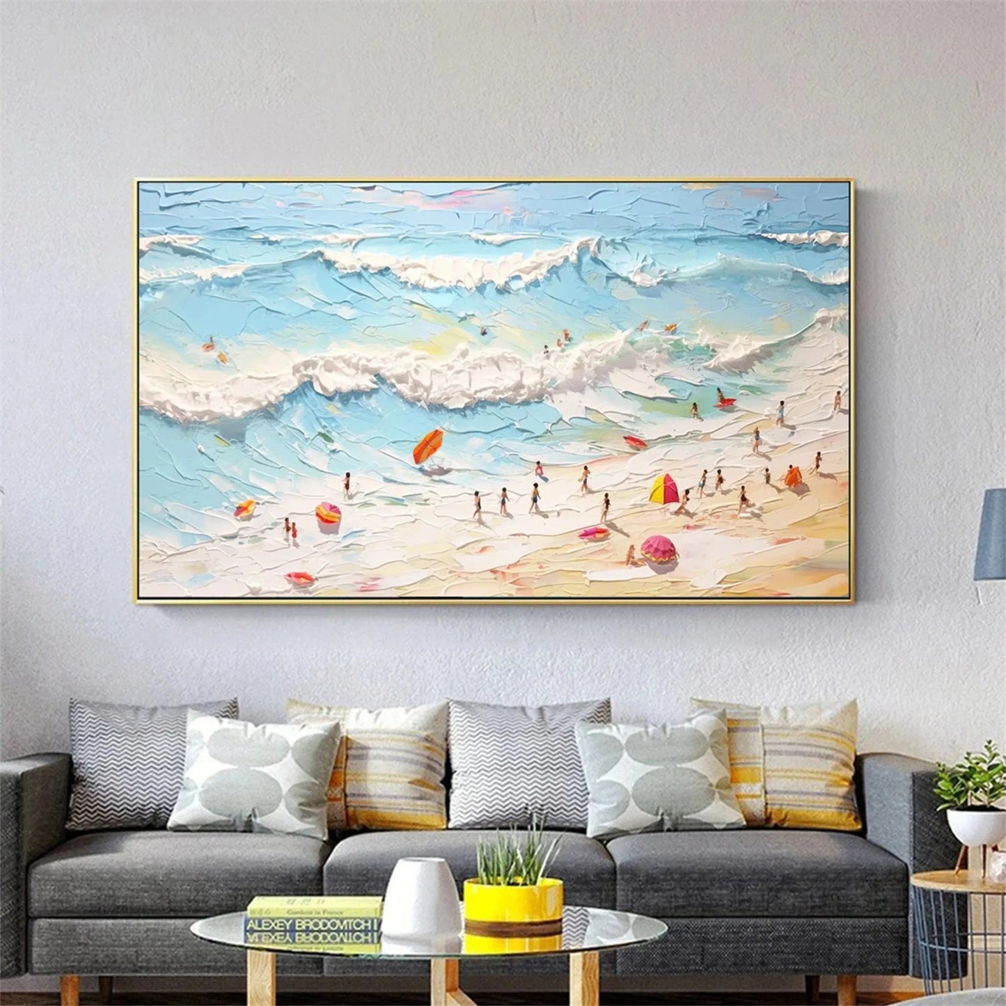 Golden Waves-Beach Abstract Painting