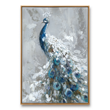 Blue Peacock Textured Wall Art #ART60