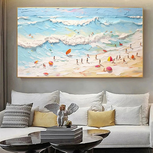 Golden Waves-Beach Abstract Painting