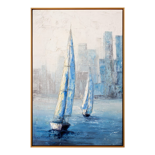 Blue City Seascape Oil Painting #ART61