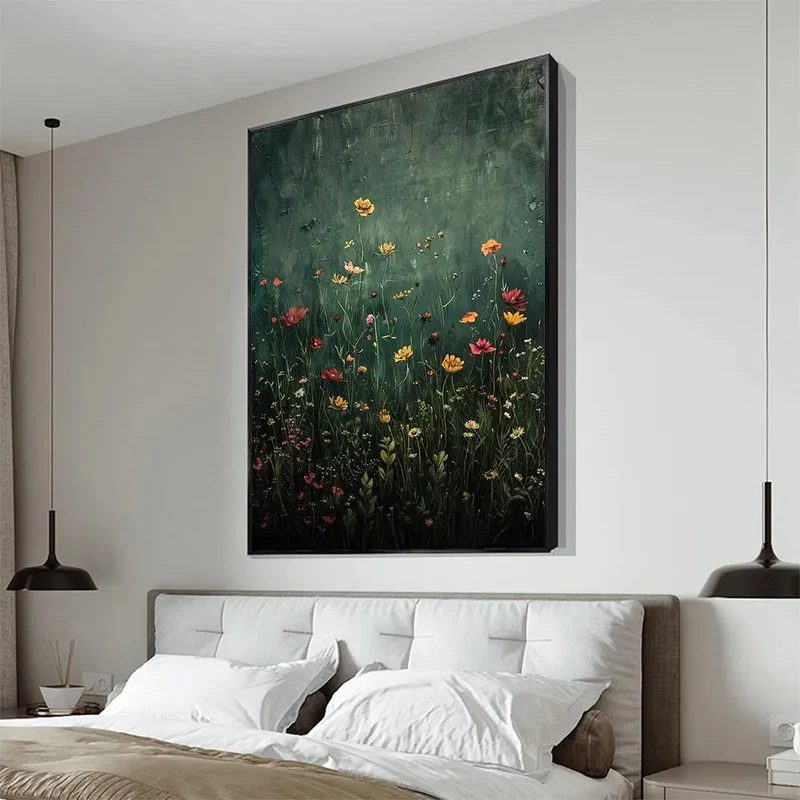 Twilight Meadow Floral Painting