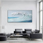Silver Crest-Textured Ocean Wave Painting