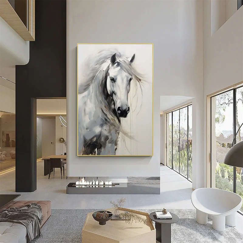 Ethereal White Stallion Painting