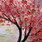 Red Blossom Textured Painting