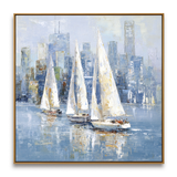 Blue Sailing Cityscape Painting #ART62