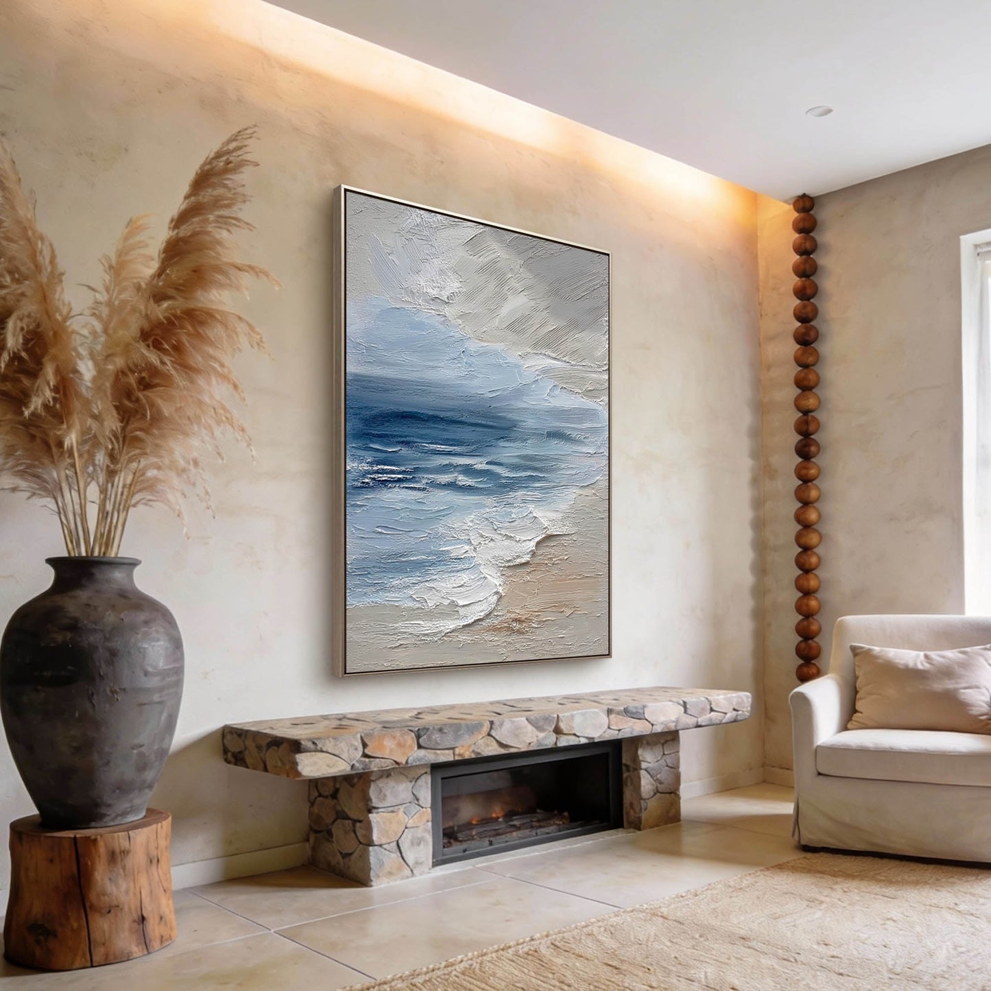 Coastal Breeze Ocean Impasto Canvas Art