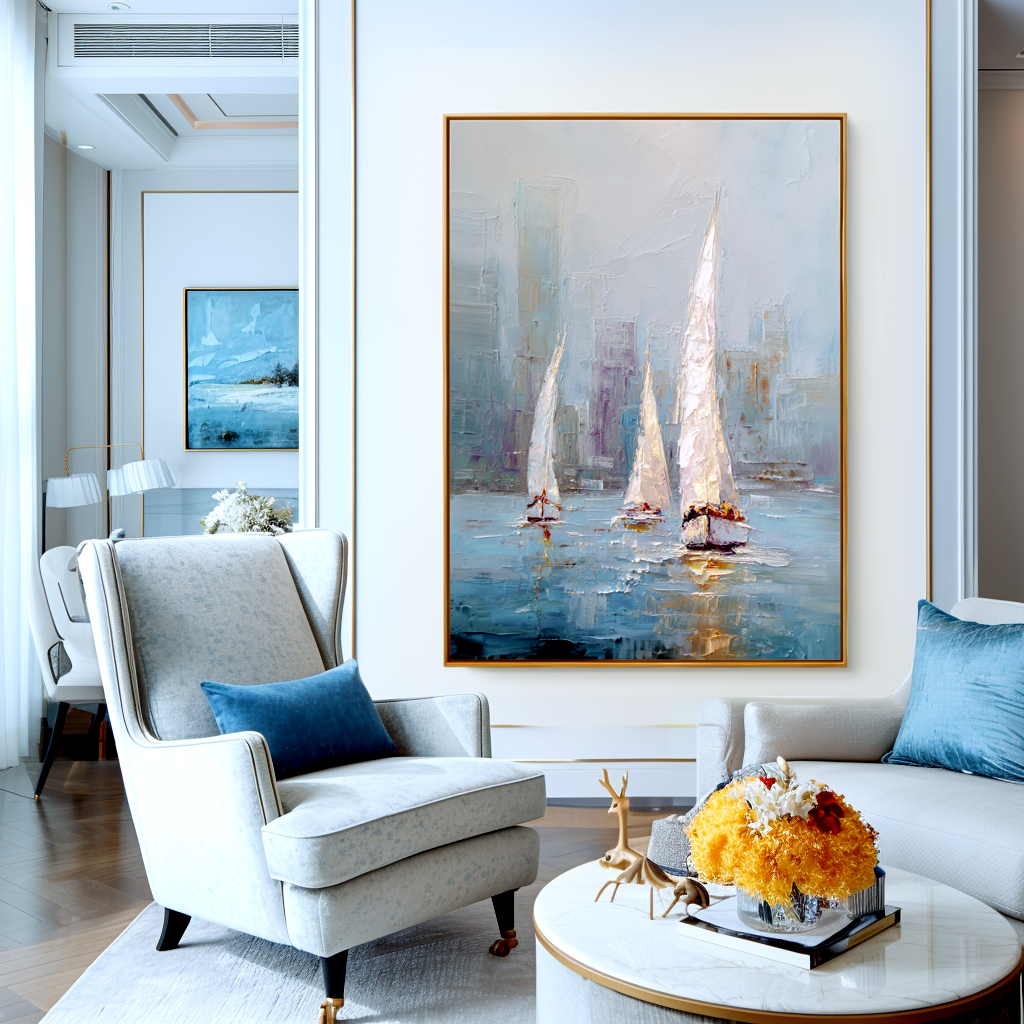 Abstract Sailing City Painting #ART63