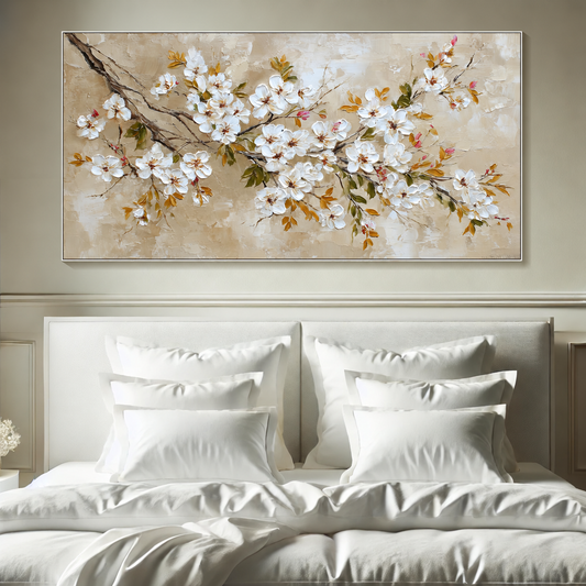 Petal Breeze-White Floral Painting