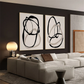Eternal Flow Black Line Abstract Painting Set Set of 2