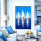 Minimalist Blue Sailboat Painting #ART65