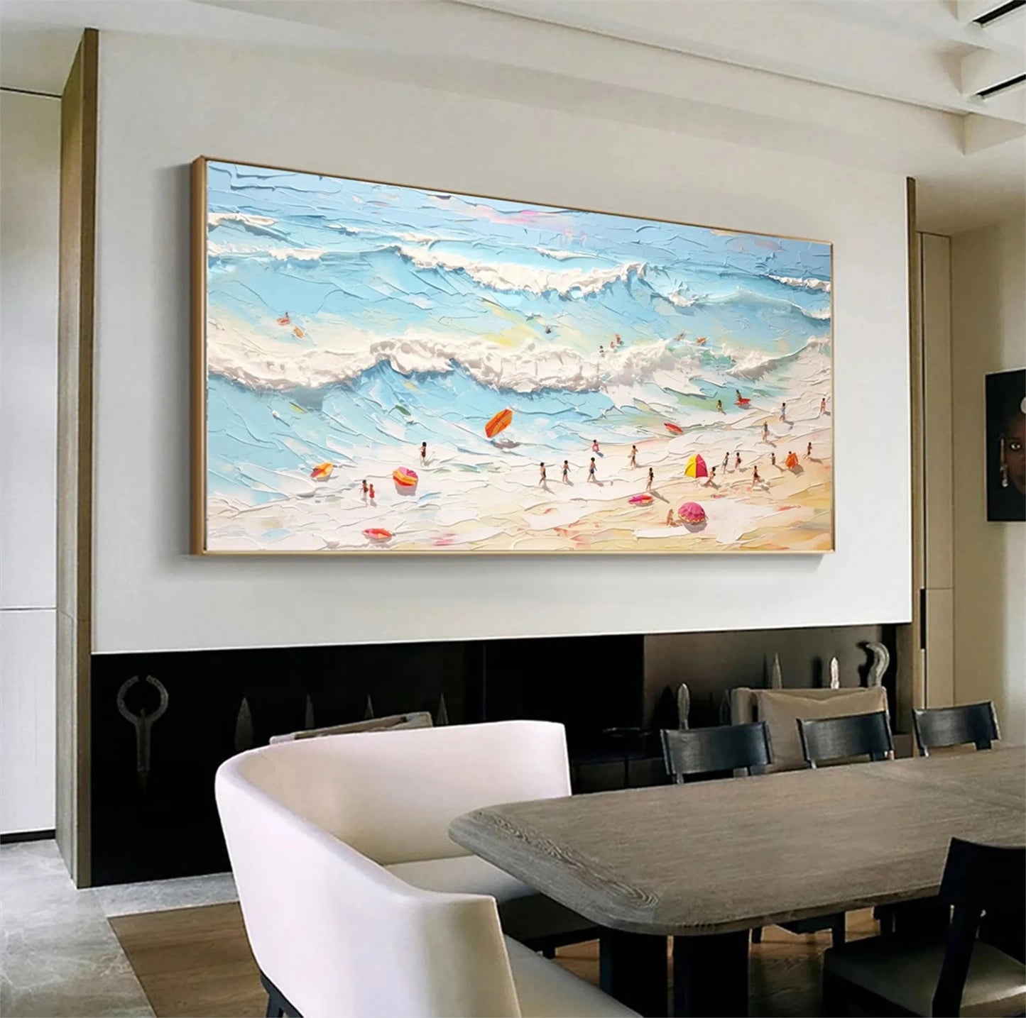 Golden Waves-Beach Abstract Painting