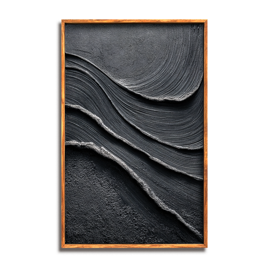 Black Textured Abstract Painting #ART66