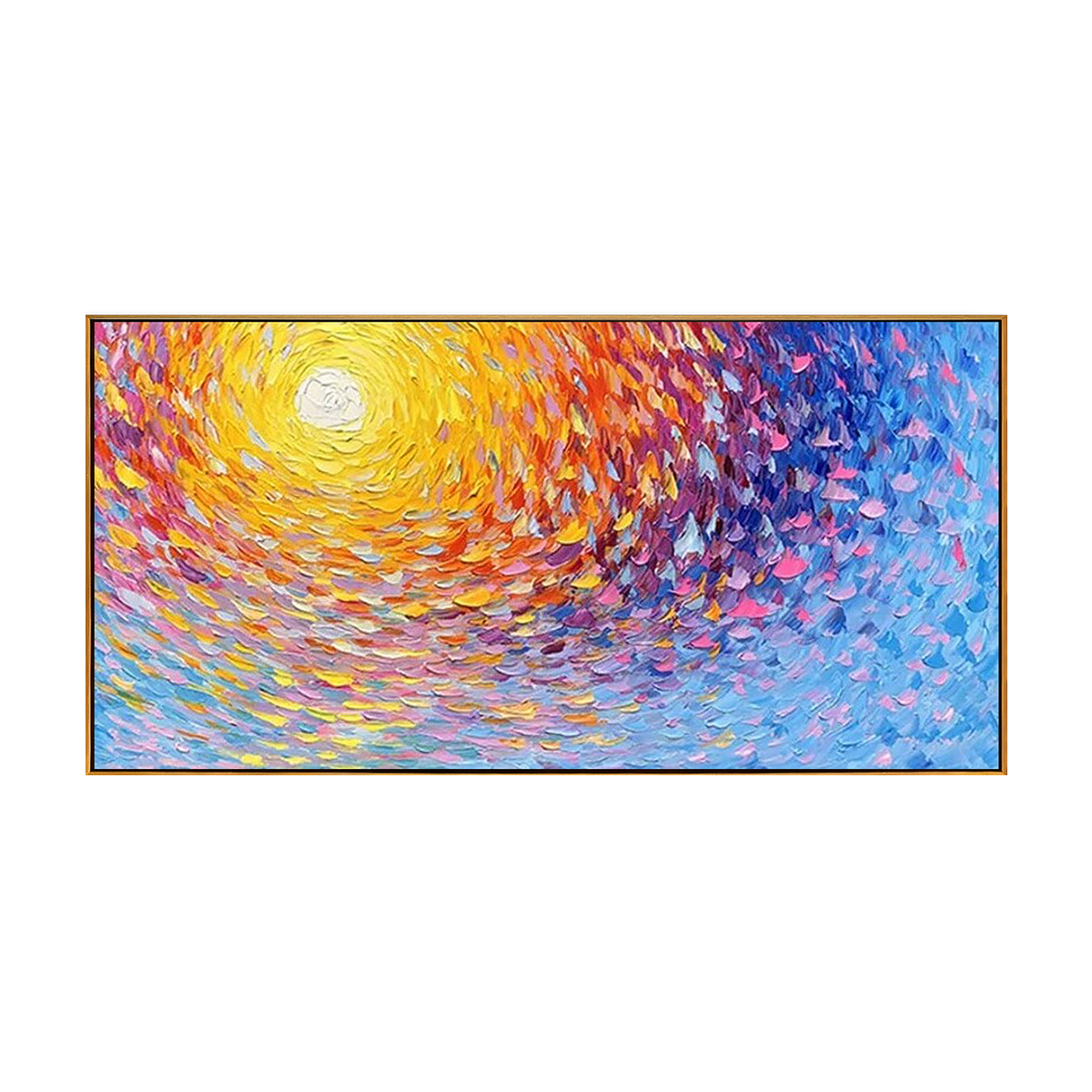 Sunset Vortex Impasto Abstract Painting