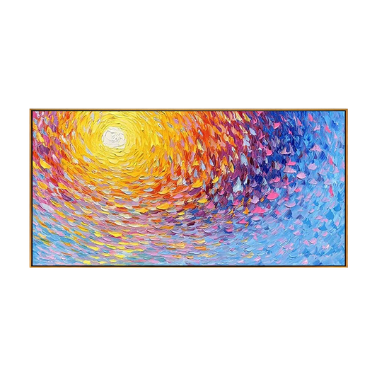 Sunset Vortex Impasto Abstract Painting