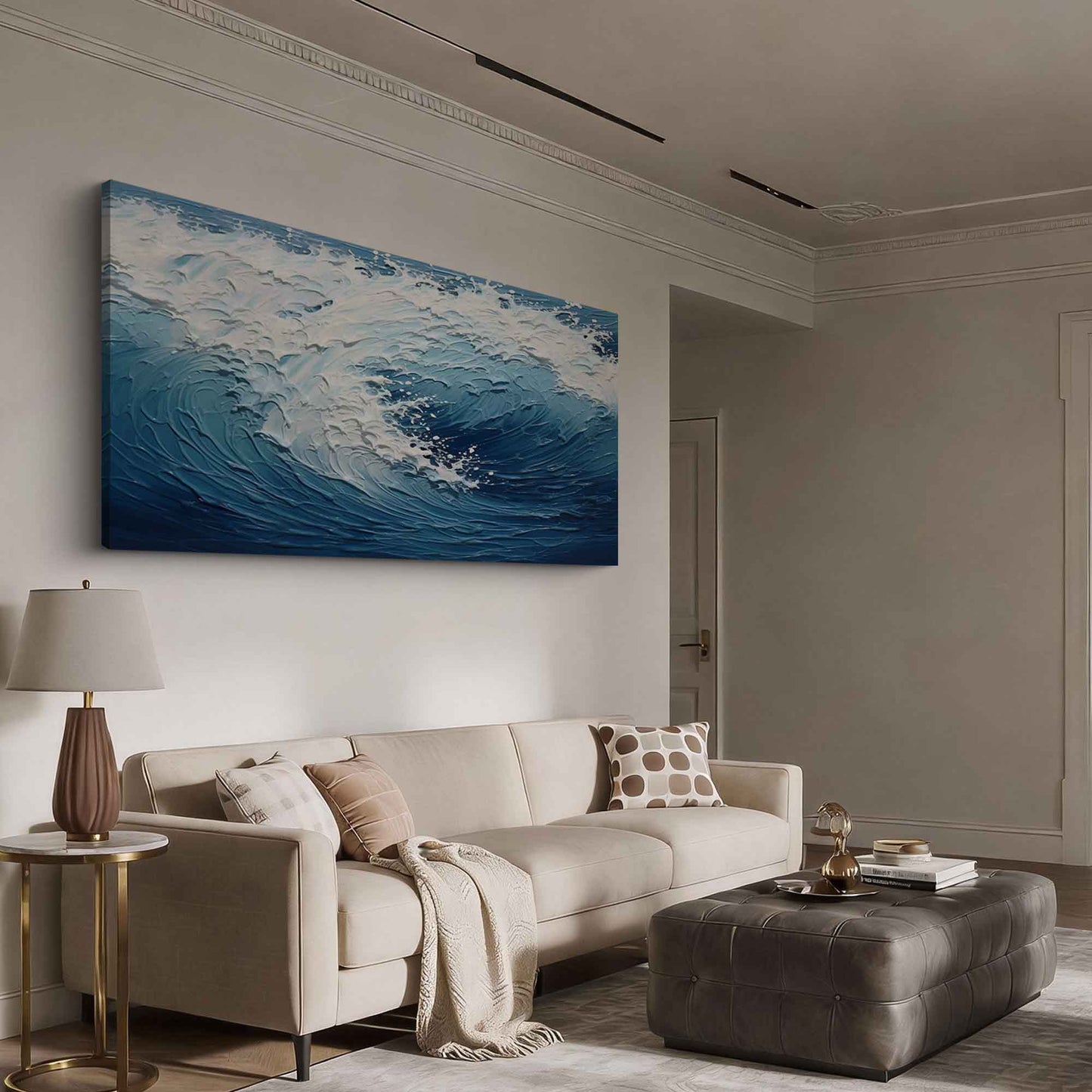 Azure Surge Ocean Painting