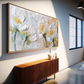 White Floral Textured Painting
