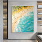 Sunlit Surf-Green Beach Scene Painting