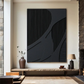 Noir Flow Black Textured Painting