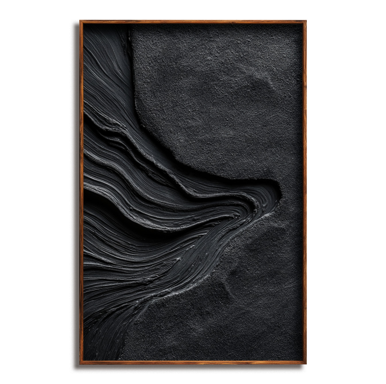 Black Textured Abstract Wall Art #ART69