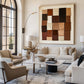 Mocha Patchwork Geometric Abstract Painting