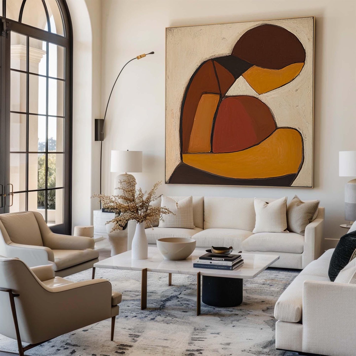 Cocoon Glow Ochre Figurative Painting
