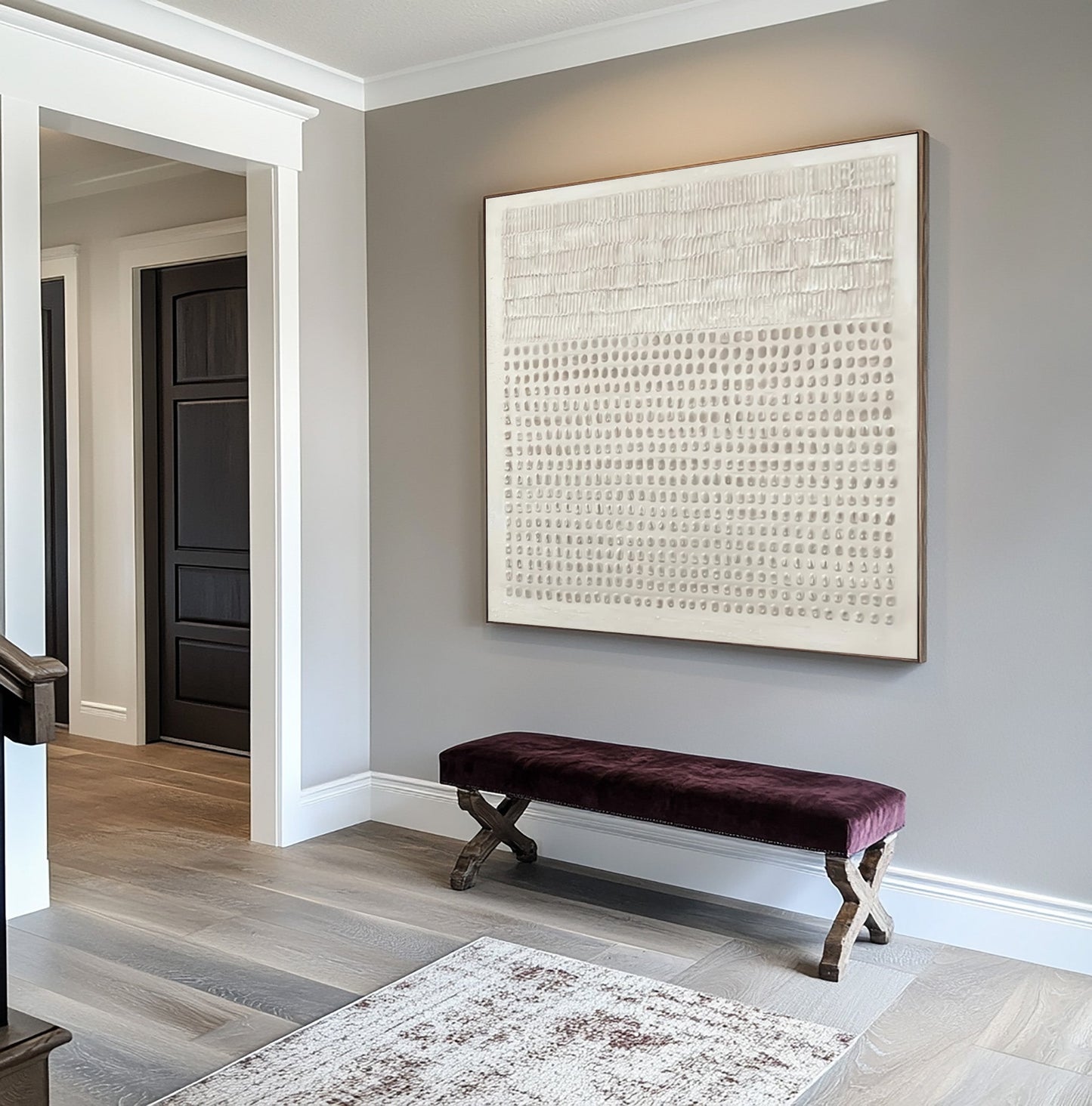 Ivory Rhythm Minimal Texture Painting