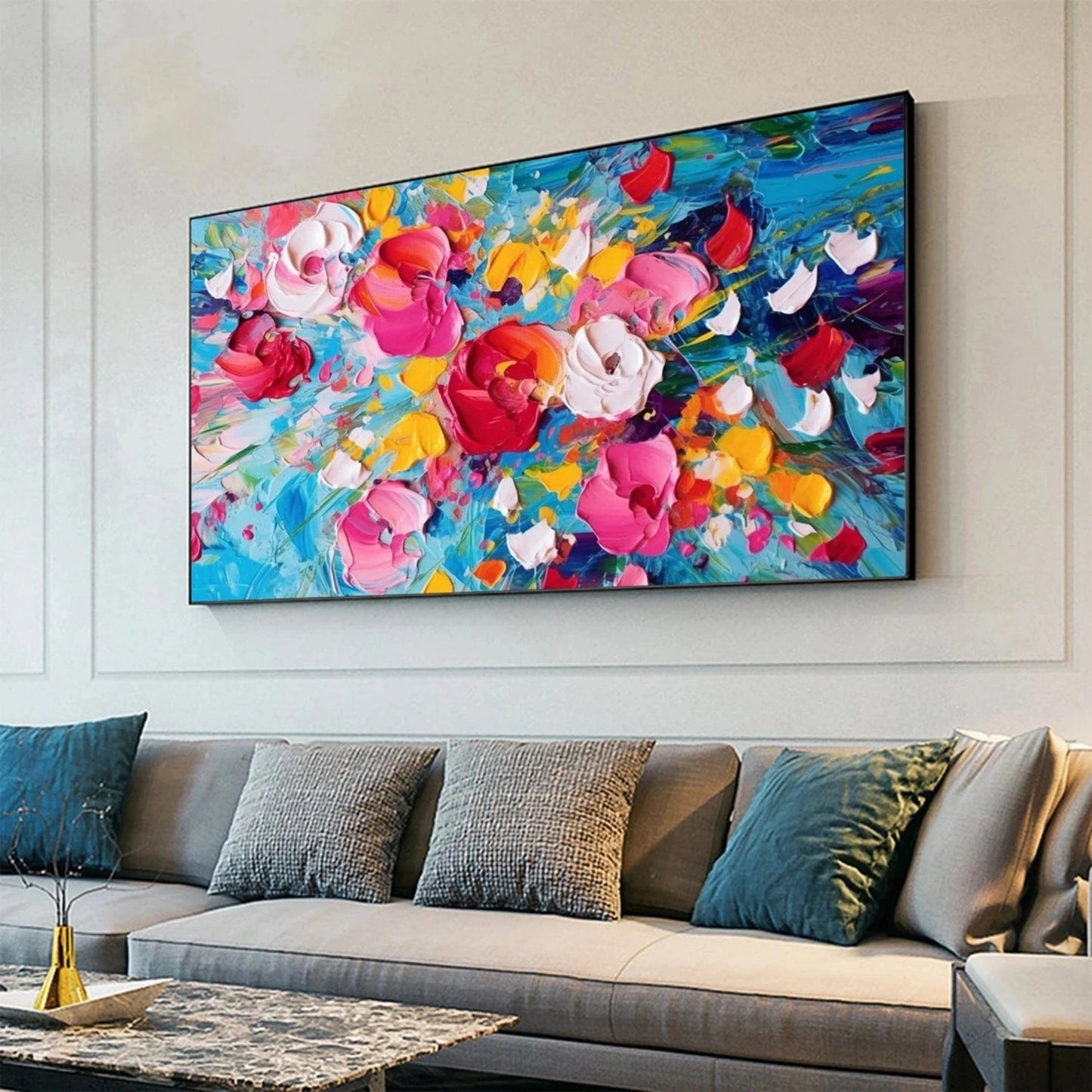 Vivid Bloom Drift Abstract Painting