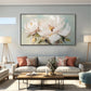 Ivory Whisper White Floral Abstract Painting