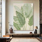 Soft Sage Botanical Leaf Abstract Painting