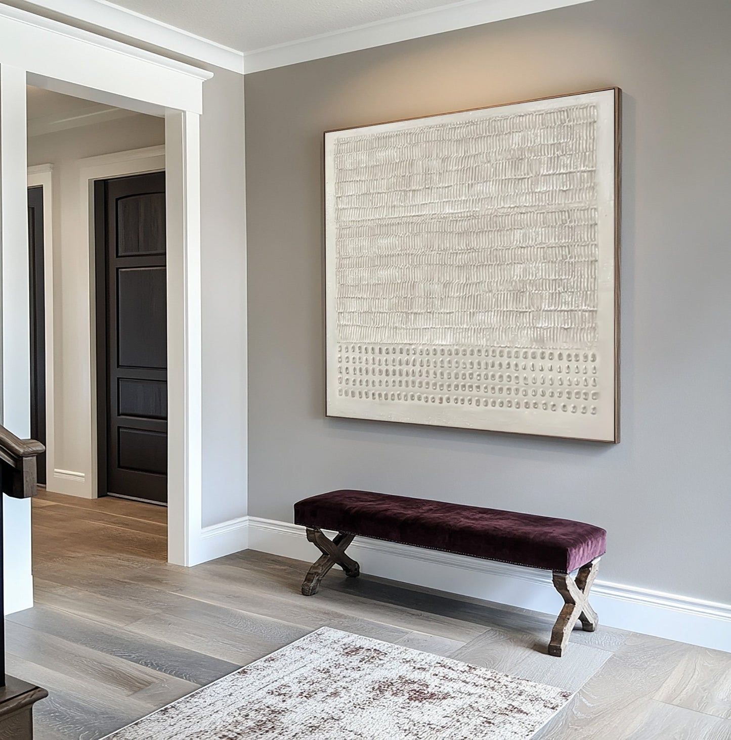 Ivory Rhythm Minimalist Textured Painting