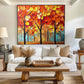 Autumn Ember Forest Abstract Painting