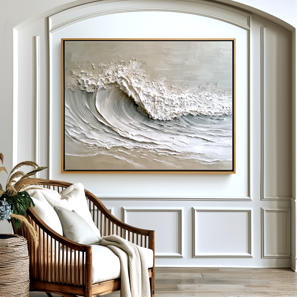 Textured White Ocean Painting #ART06