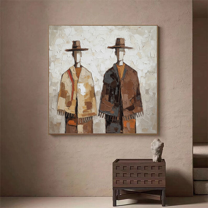 Twin Tradition – Textured Cultural Figurative Painting