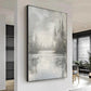 Silent Mist Lake Abstract Landscape Painting