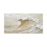 Golden Crest-Beige Ocean Wave Painting