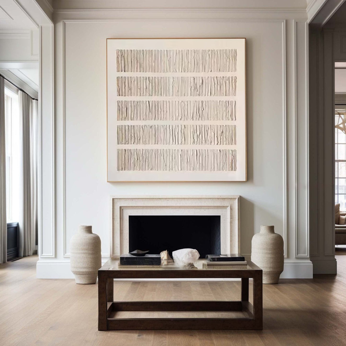 Quiet Rhythm Linear Abstract Painting