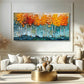 Golden Canopy Birch Abstract Painting