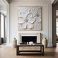 Whisper White Blossom Textured Painting