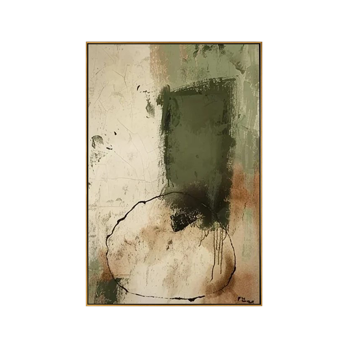 Mossy Earth Abstract Canvas Art