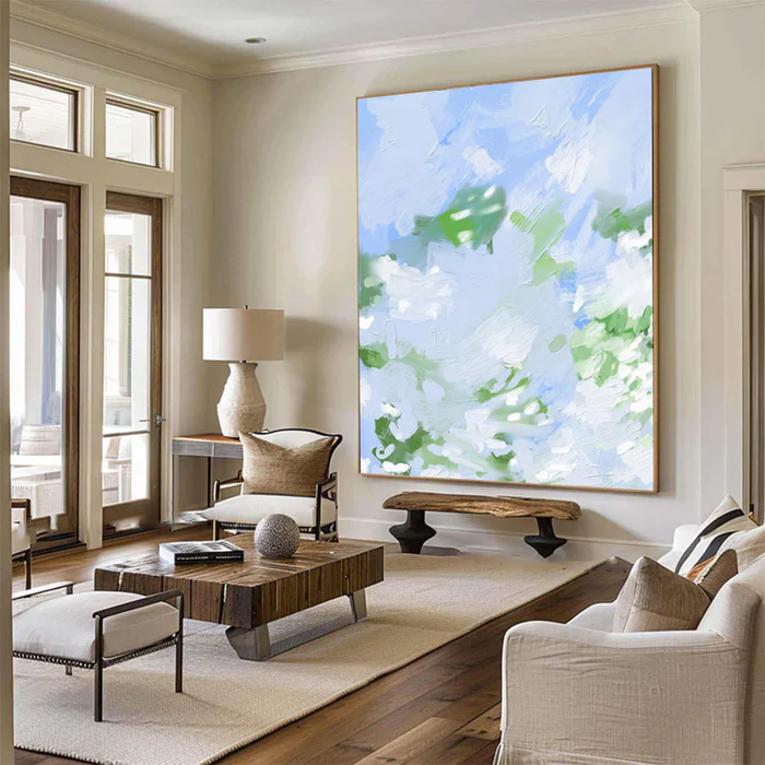 Blue Meadow Abstract Painting