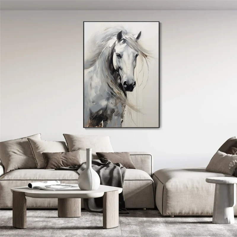 Ethereal White Stallion Painting