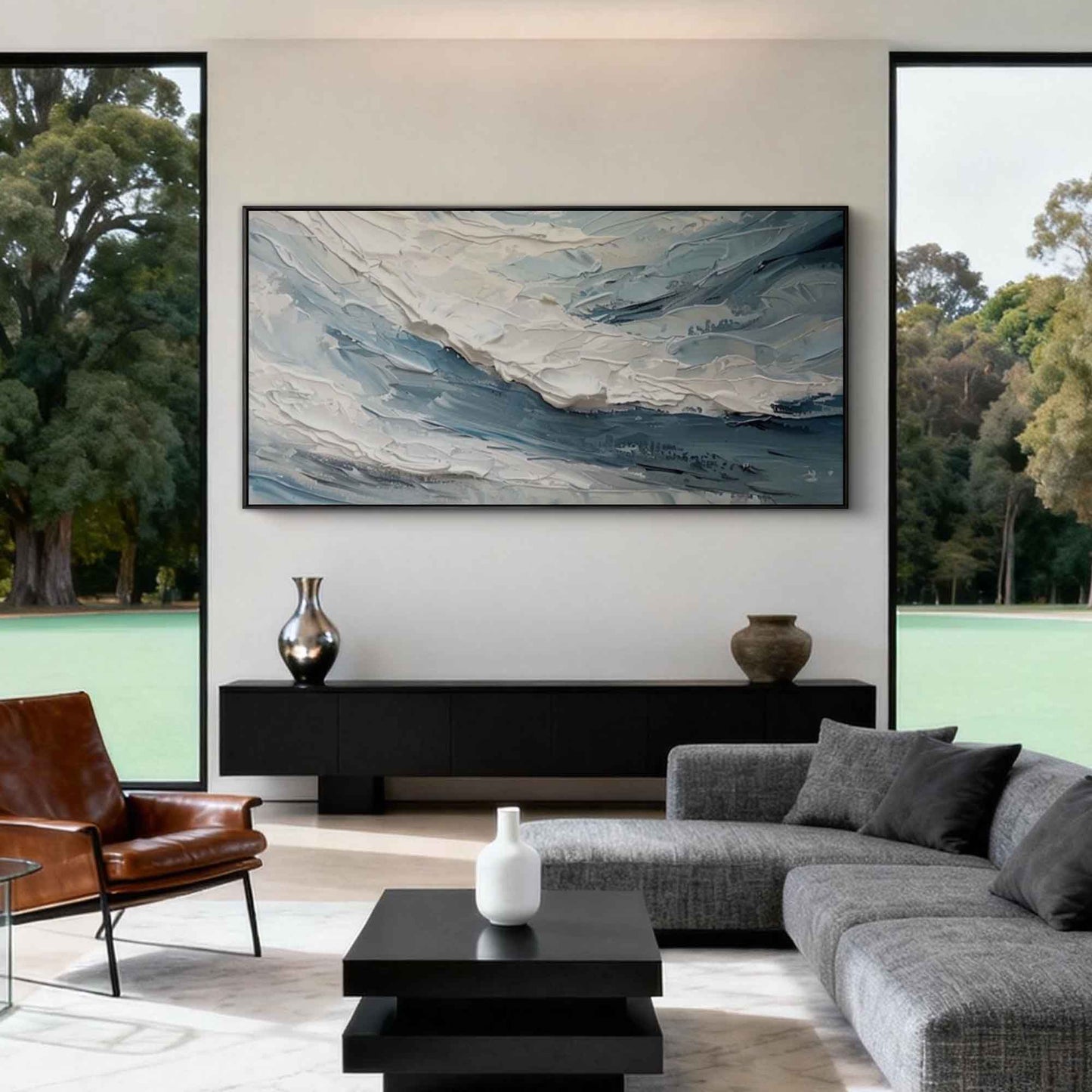 Ocean Crest Blue Wave Painting