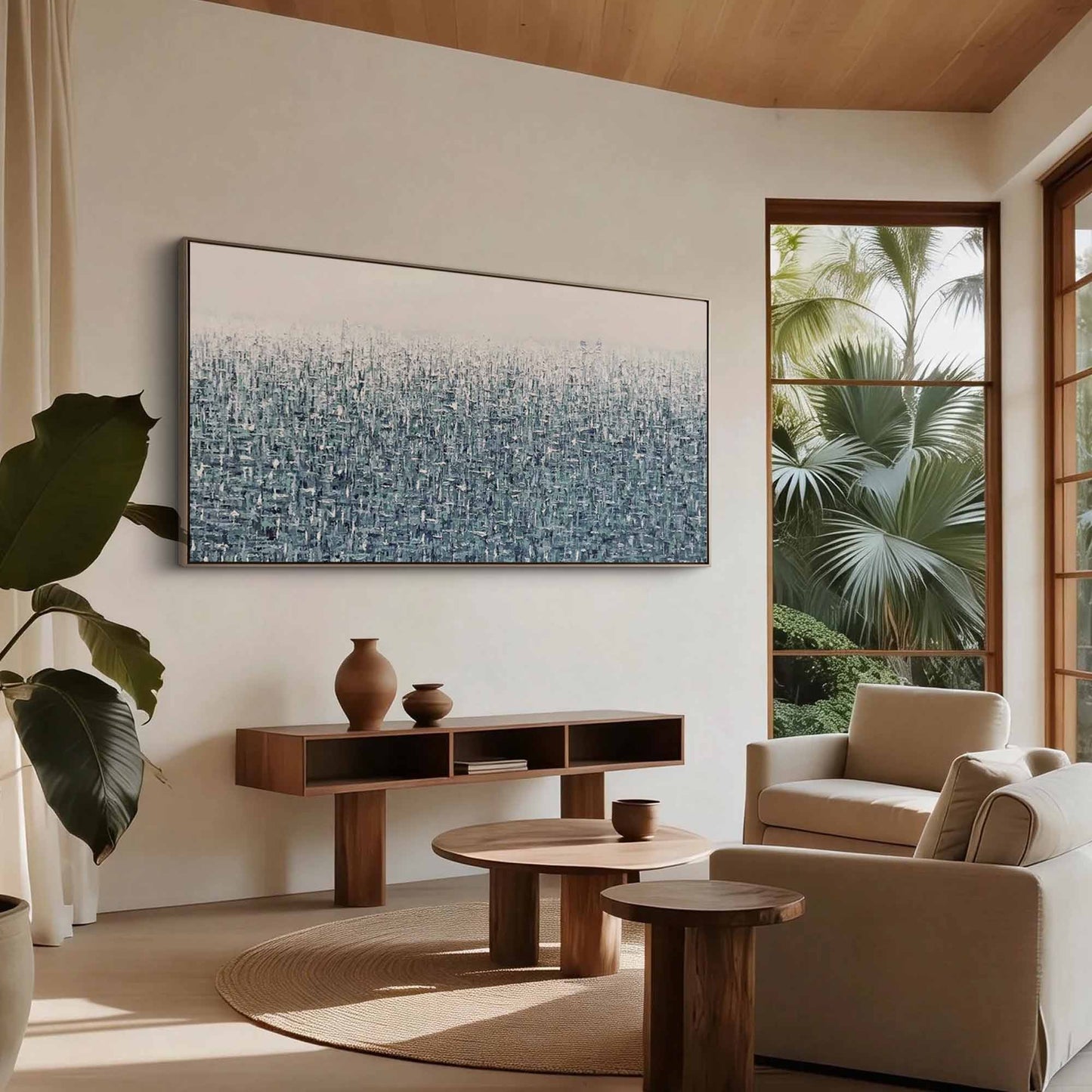 Teal Haze Abstract Painting