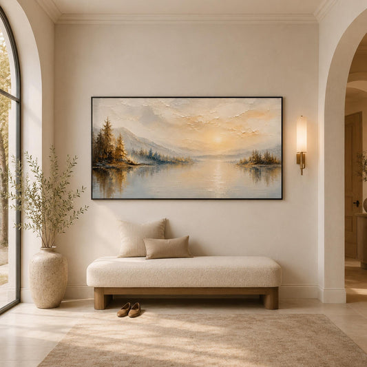 Amber Hush Lake Landscape Painting