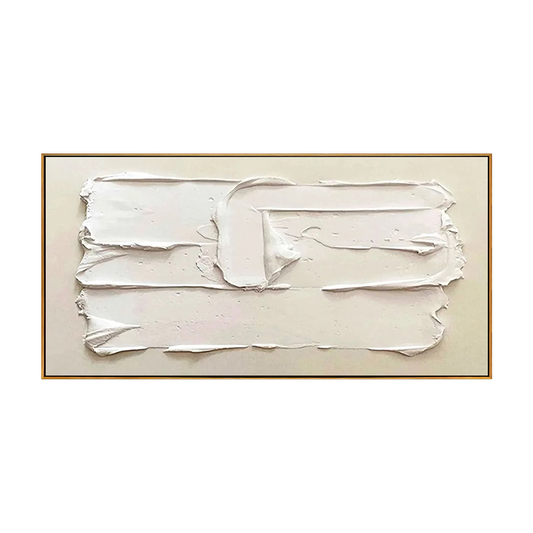 Pure White Thick Texture Abstract Painting