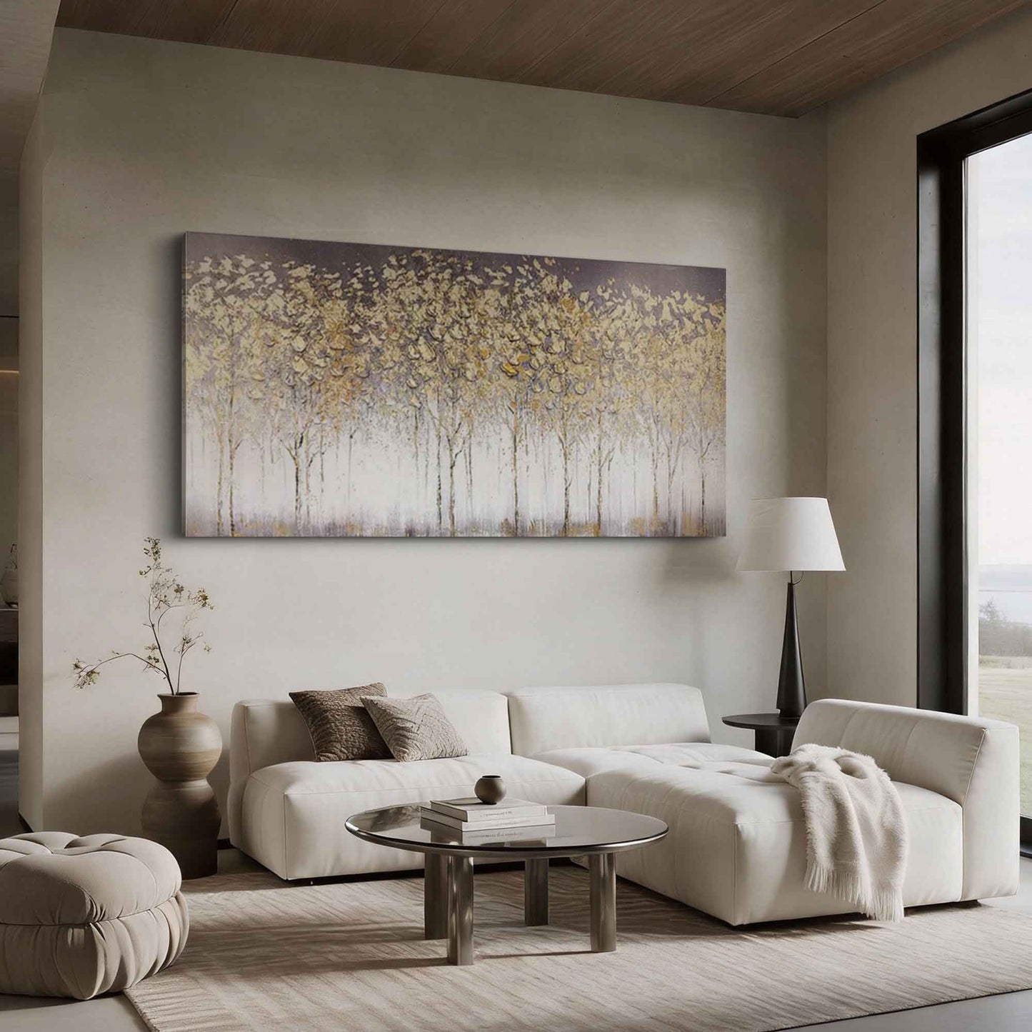 Gilded Aspen Grove Impasto Wall Art